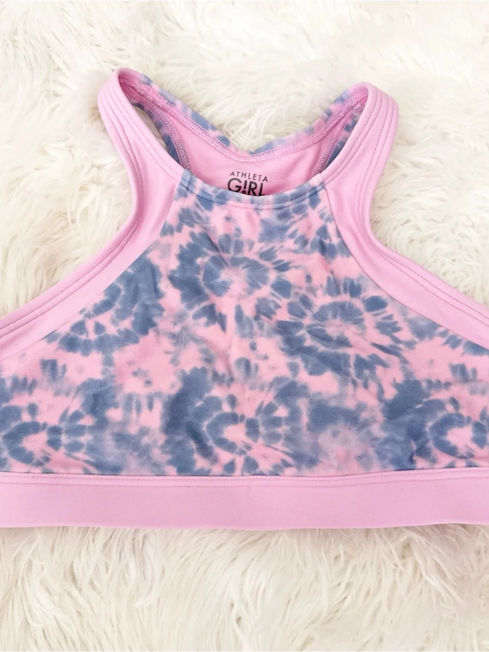 Athleta Pink and Blue Tie-Dye Girls Swim Bikini Set